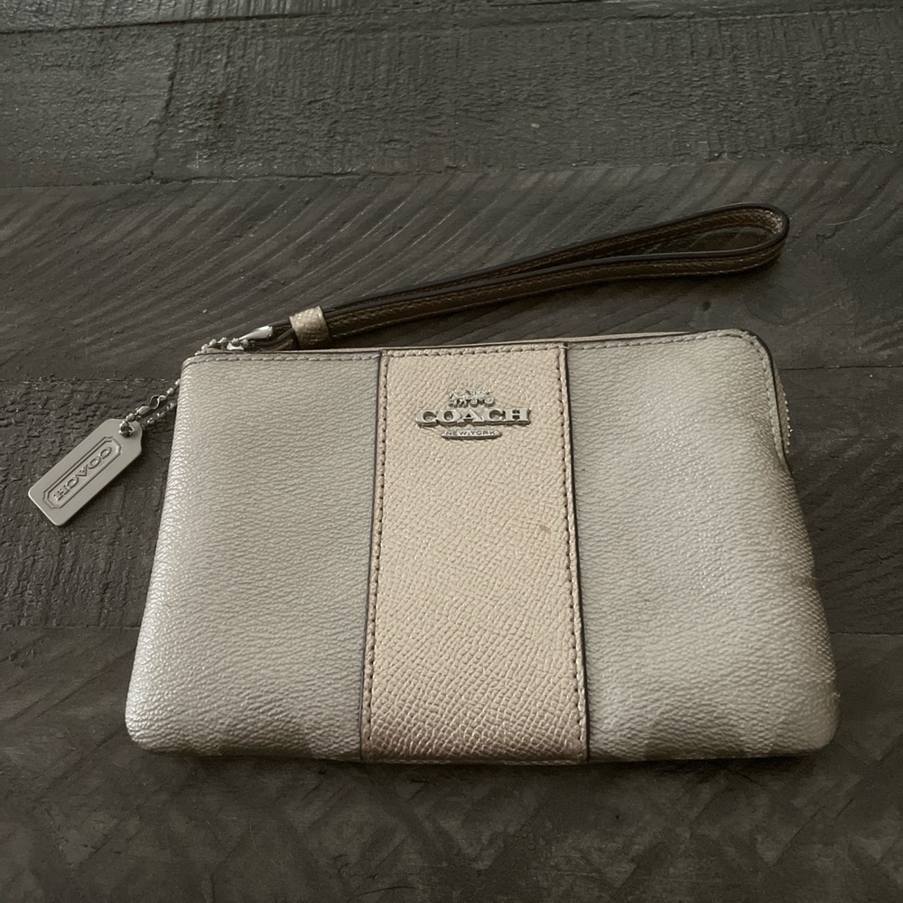 Coach Gold and Tan Wallet Sleek Design